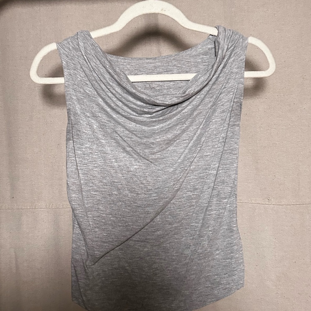 wild fable Grey Draped Neck Tank Top